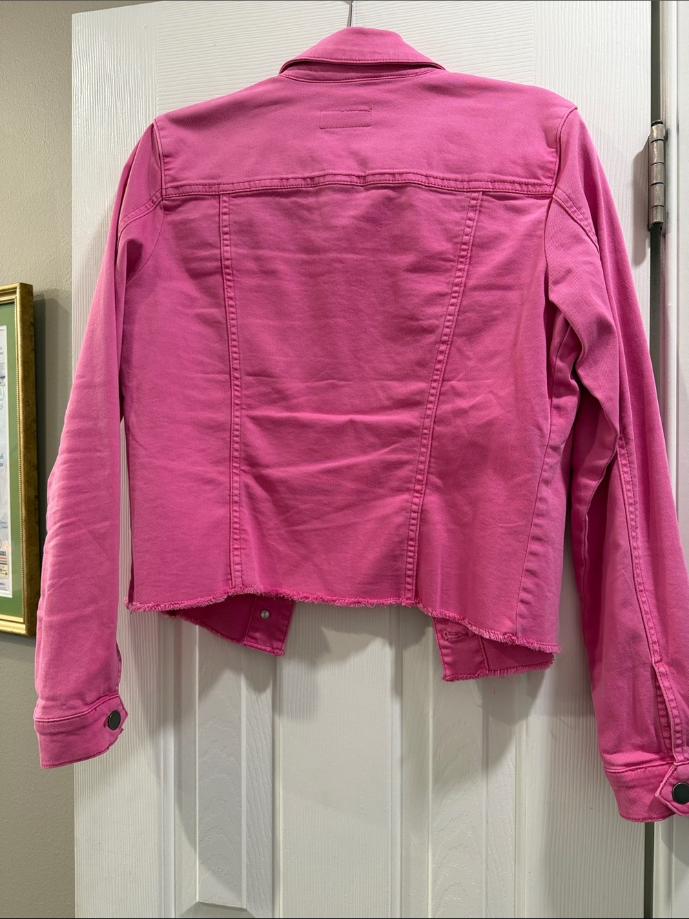 Kut from the Kloth Hot Pink Denim Jacket Like New Size L - Picture 4 of 4